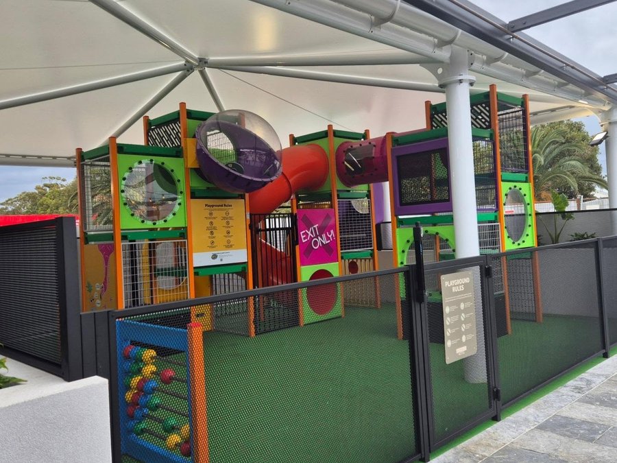 Indoor play centre enclosed by Perf Safe perforated fencing